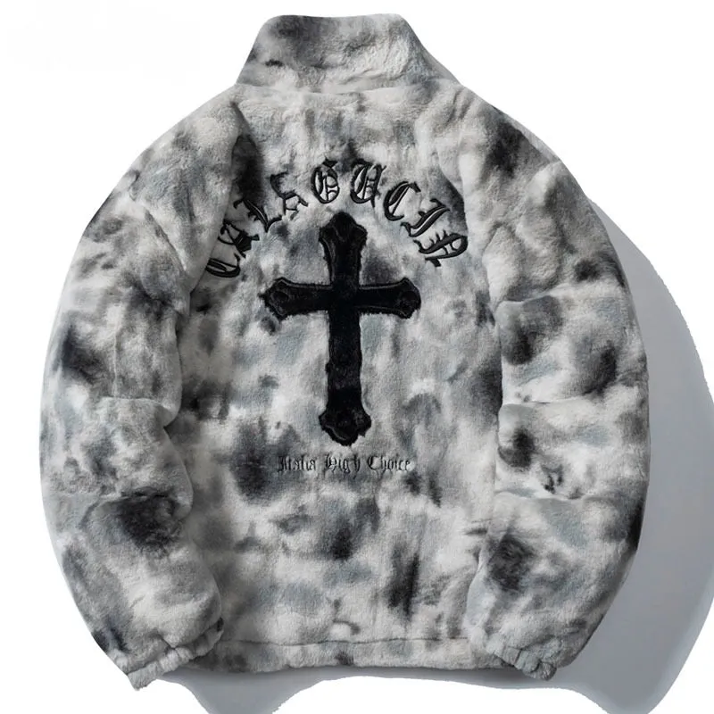 Cross Fleece fluffy Jacket ( Unisex )