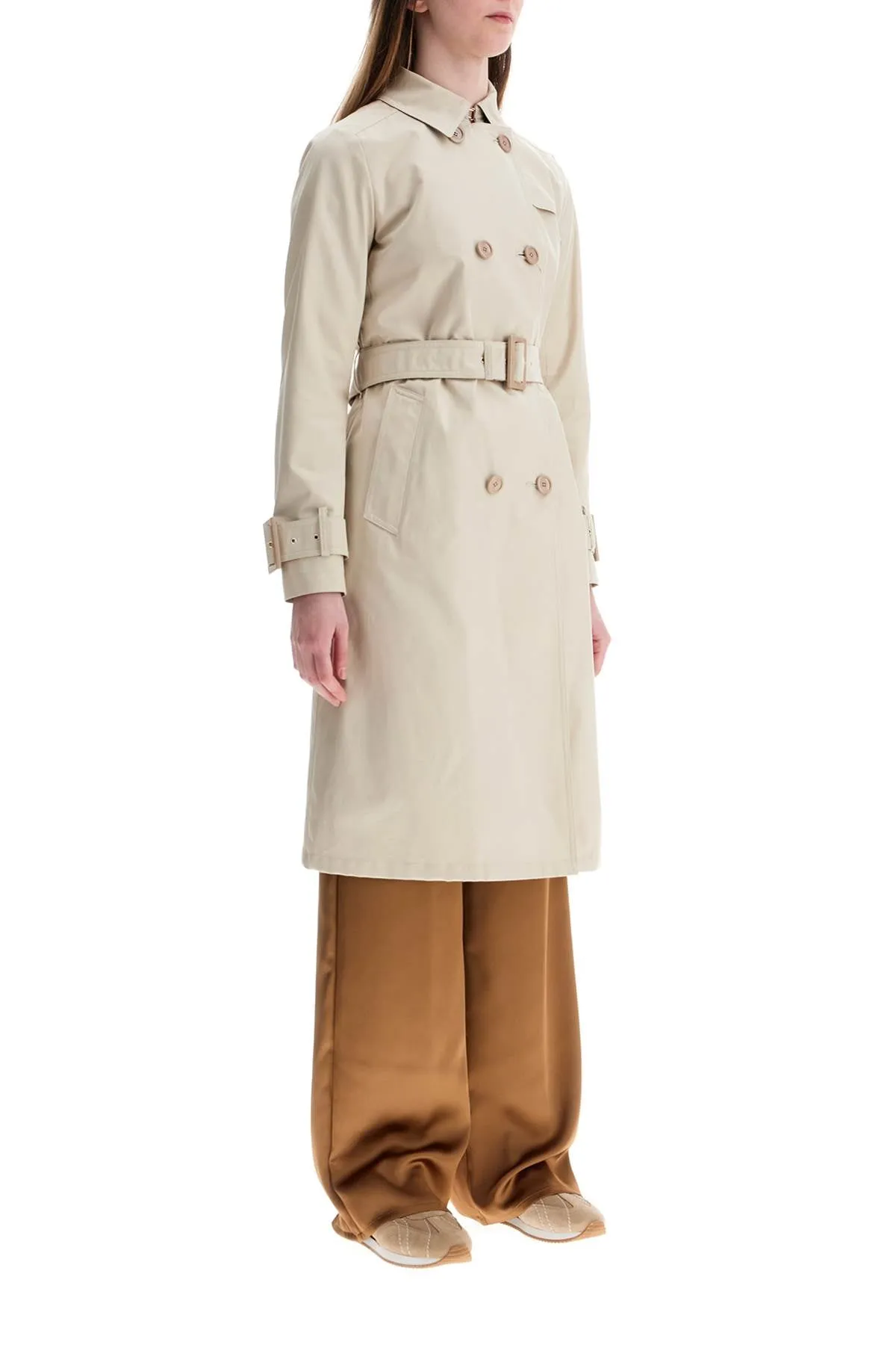Double-Breasted Cotton Trench Coat