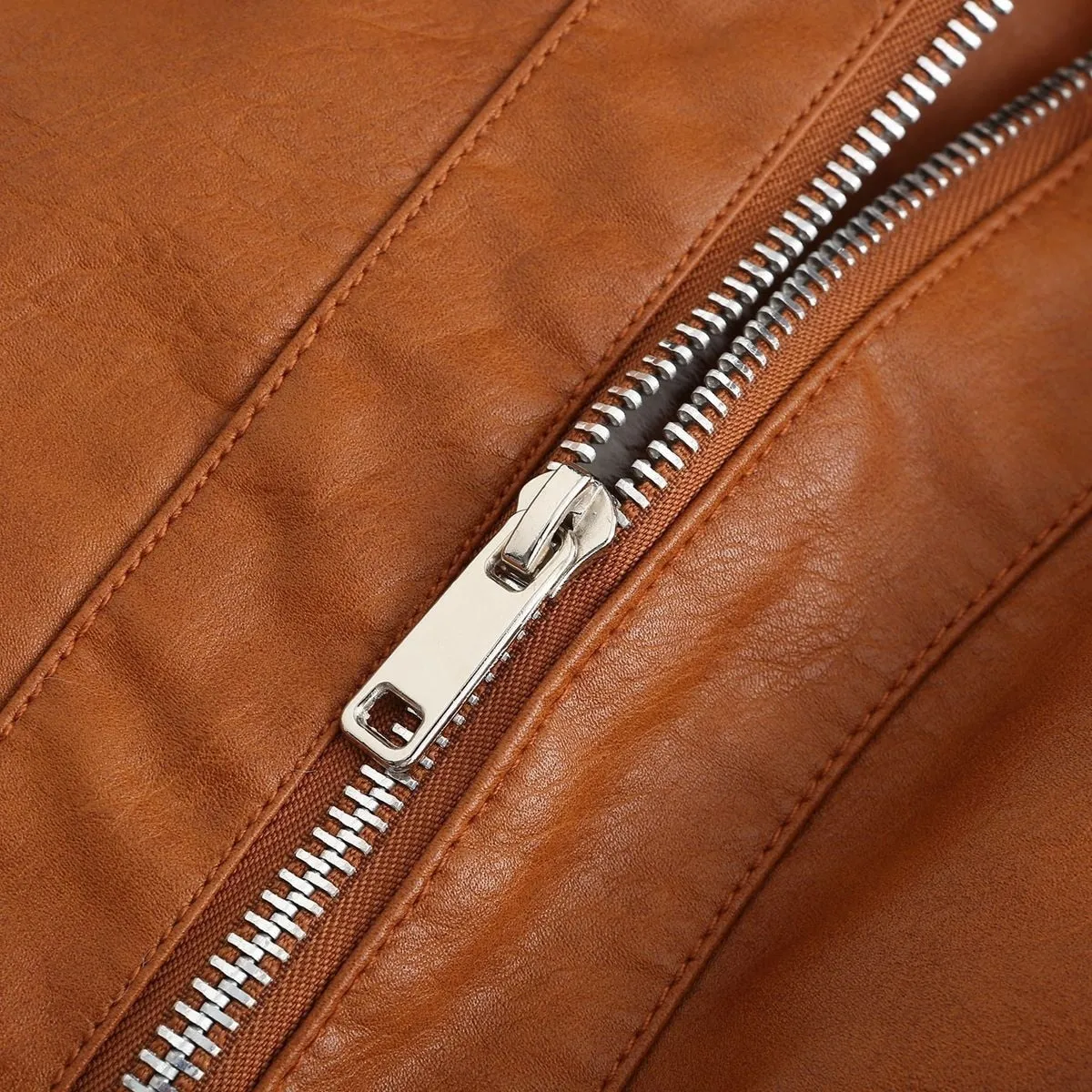 Fleece Lined Thick Warm Leather Jacket
