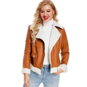 Fleece Lined Thick Warm Leather Jacket