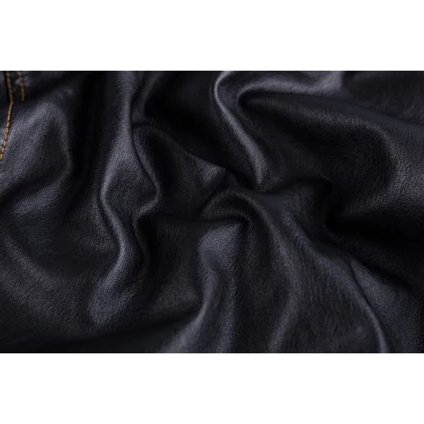Fleece Warm Thick Winter Faux Leather PU Motorcycle Jacket