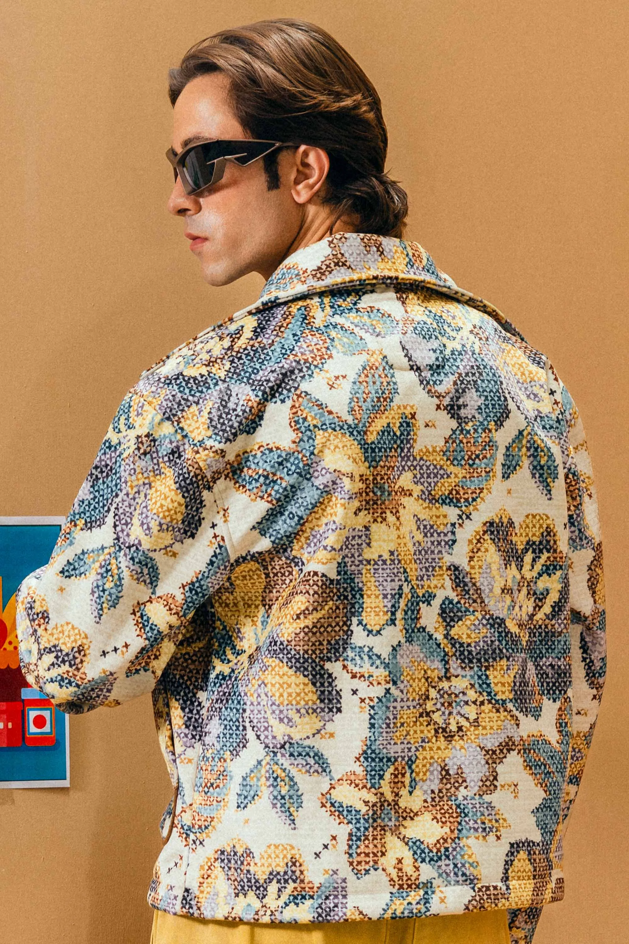 Floral Canvas Trucker Jacket