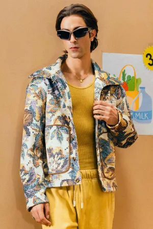 Floral Canvas Trucker Jacket