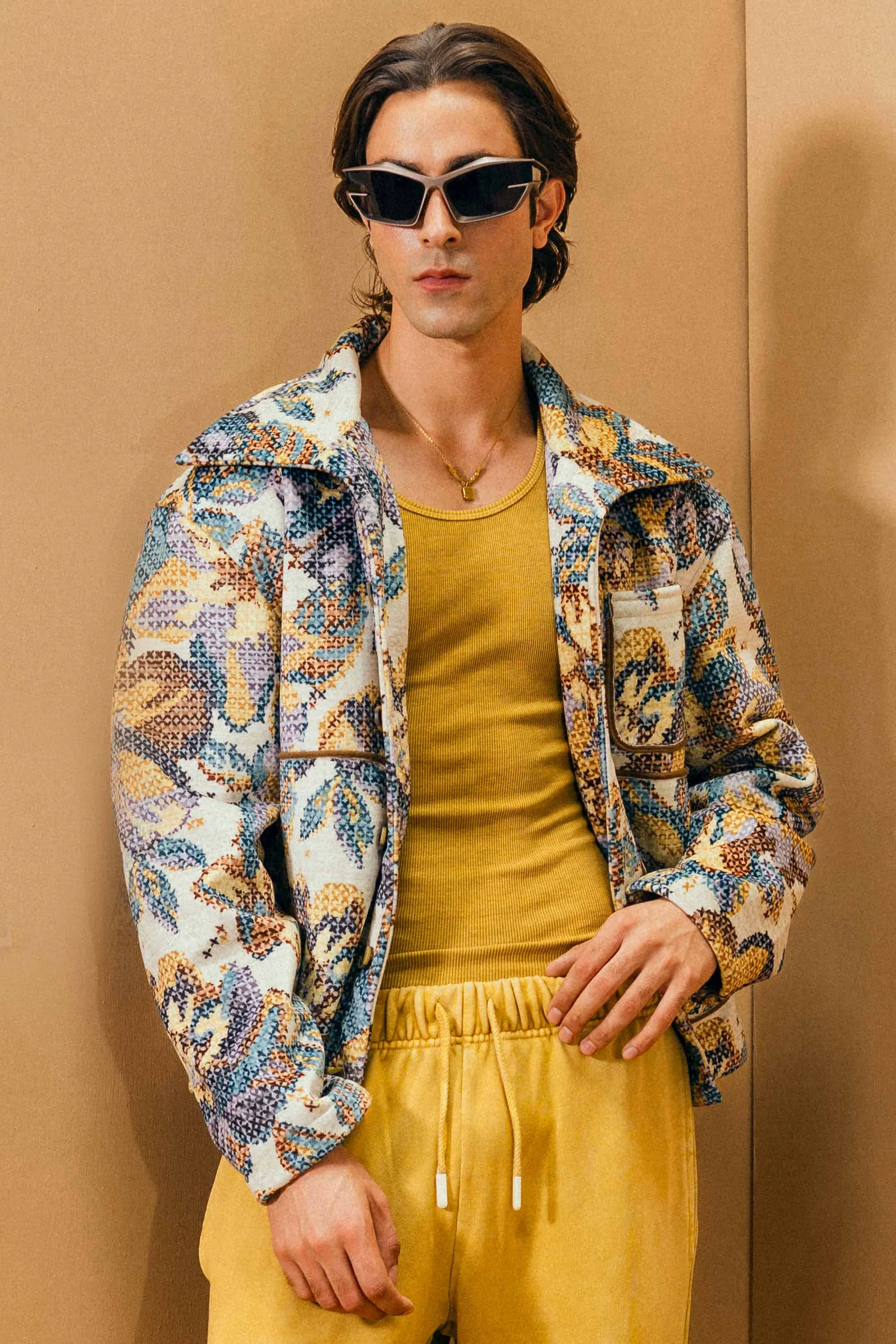 Floral Canvas Trucker Jacket