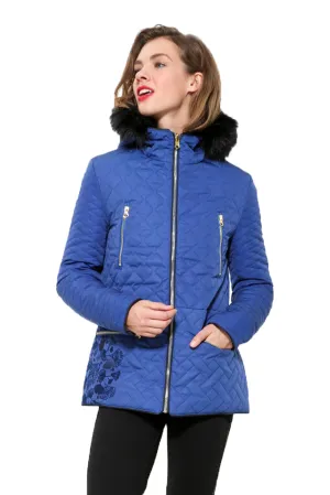 Fran Blue Quilted Coat Desigual Style 17WWEWJ7