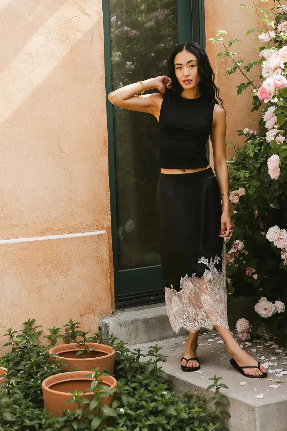 Frankie Asymmetrical Skirt in Black