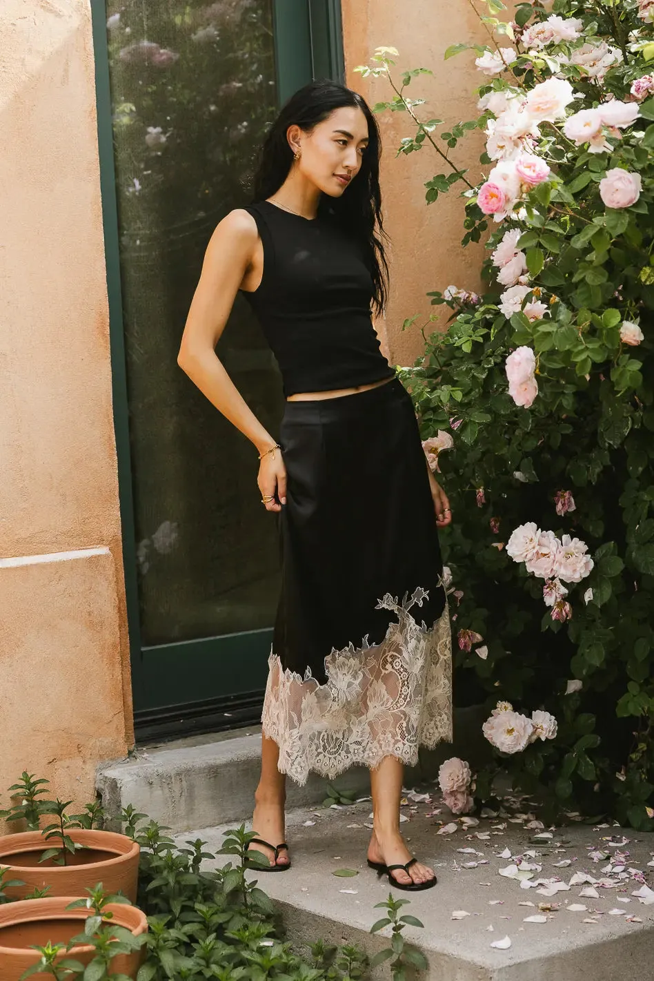 Frankie Asymmetrical Skirt in Black