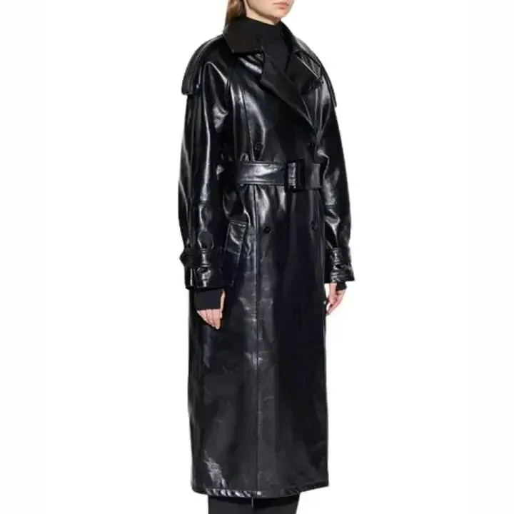 Genuine Leather Trench Coat for Women Classic & Elegant