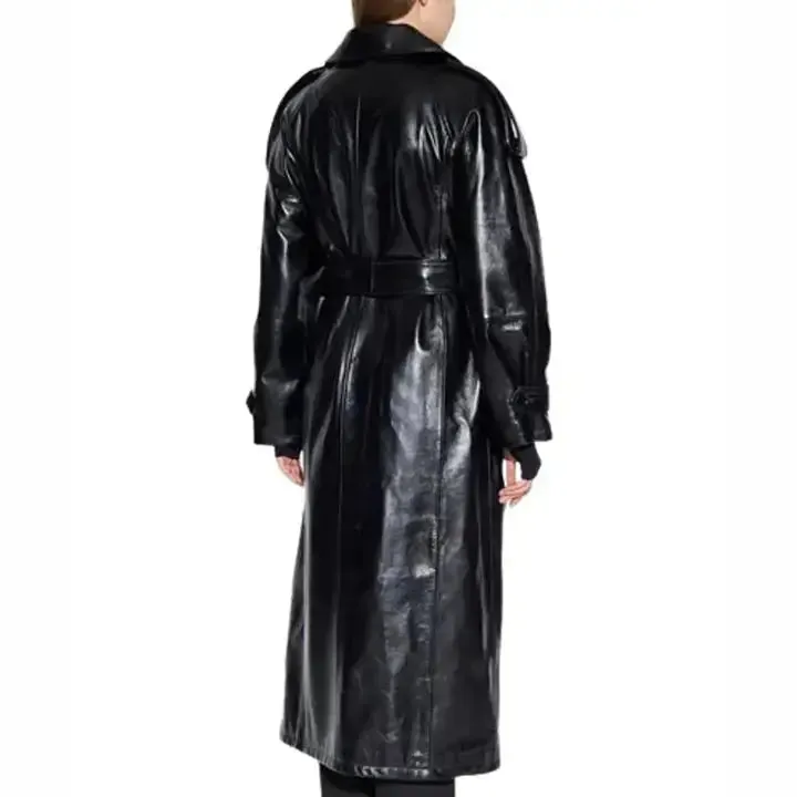 Genuine Leather Trench Coat for Women Classic & Elegant