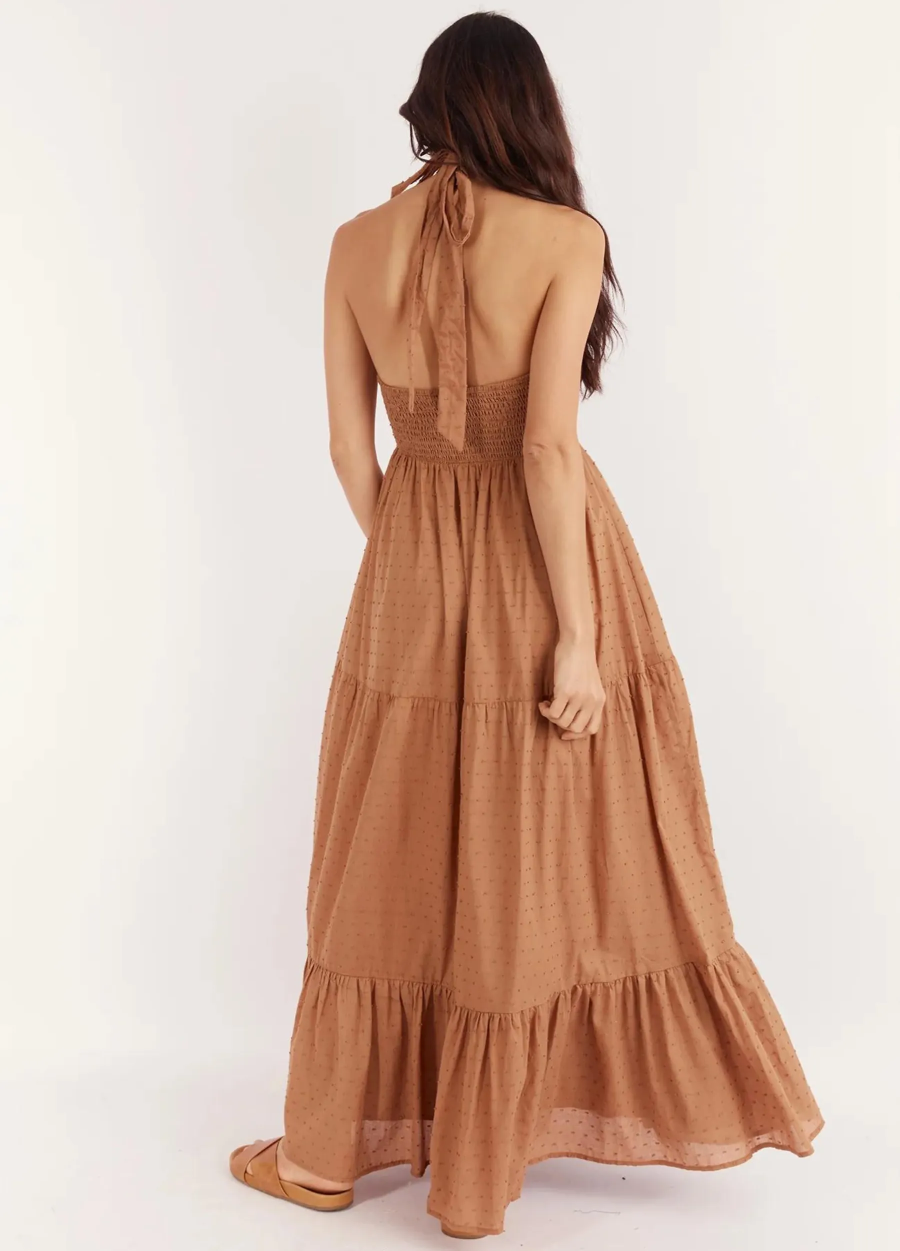 Girl and the Sun - Strappy Helene Maxi Dress - Brown Spot
