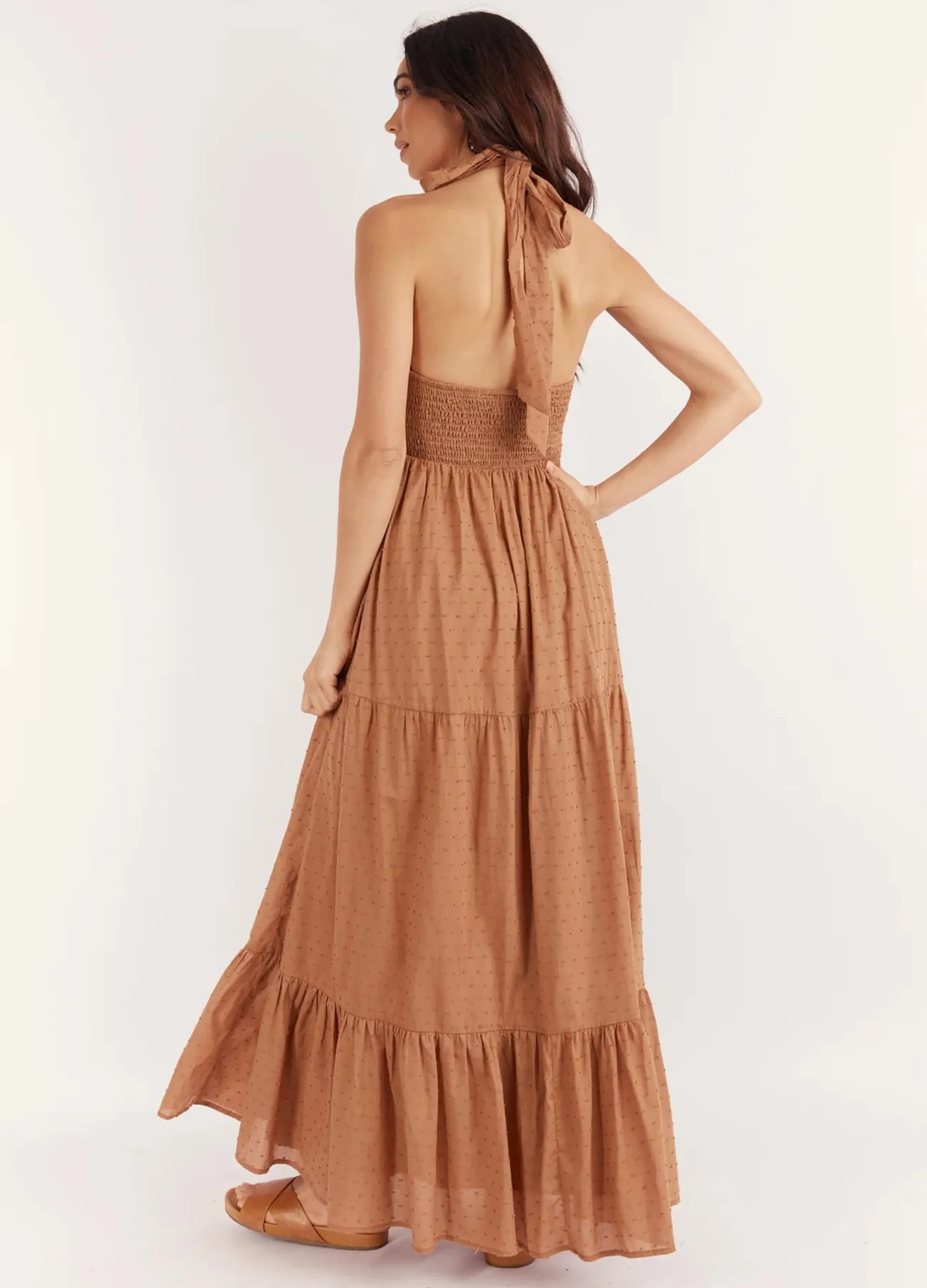 Girl and the Sun - Strappy Helene Maxi Dress - Brown Spot
