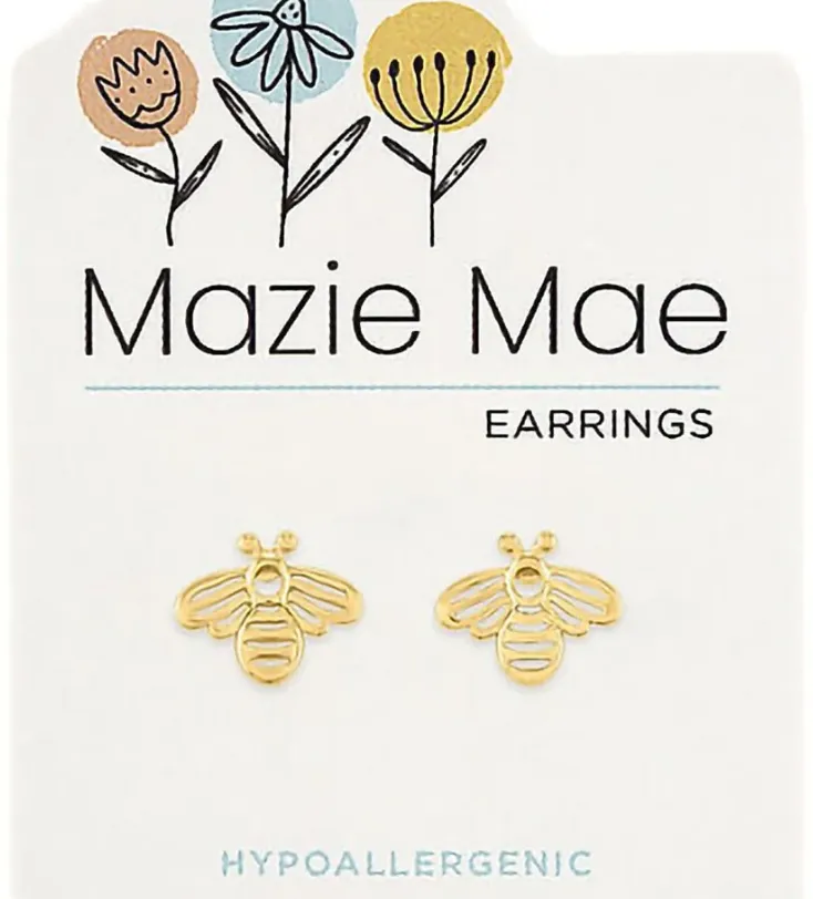 Gold Bee Stud Mazie Mae Earrings
