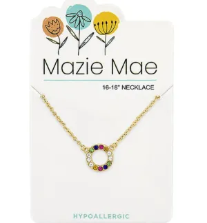 Gold Multicolor Open Circle Mazie Mae Necklace