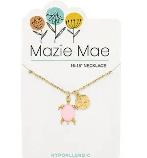 Gold Rosewater Opal Turtle & Sand Dollar Dangle Mazie Mae Necklace