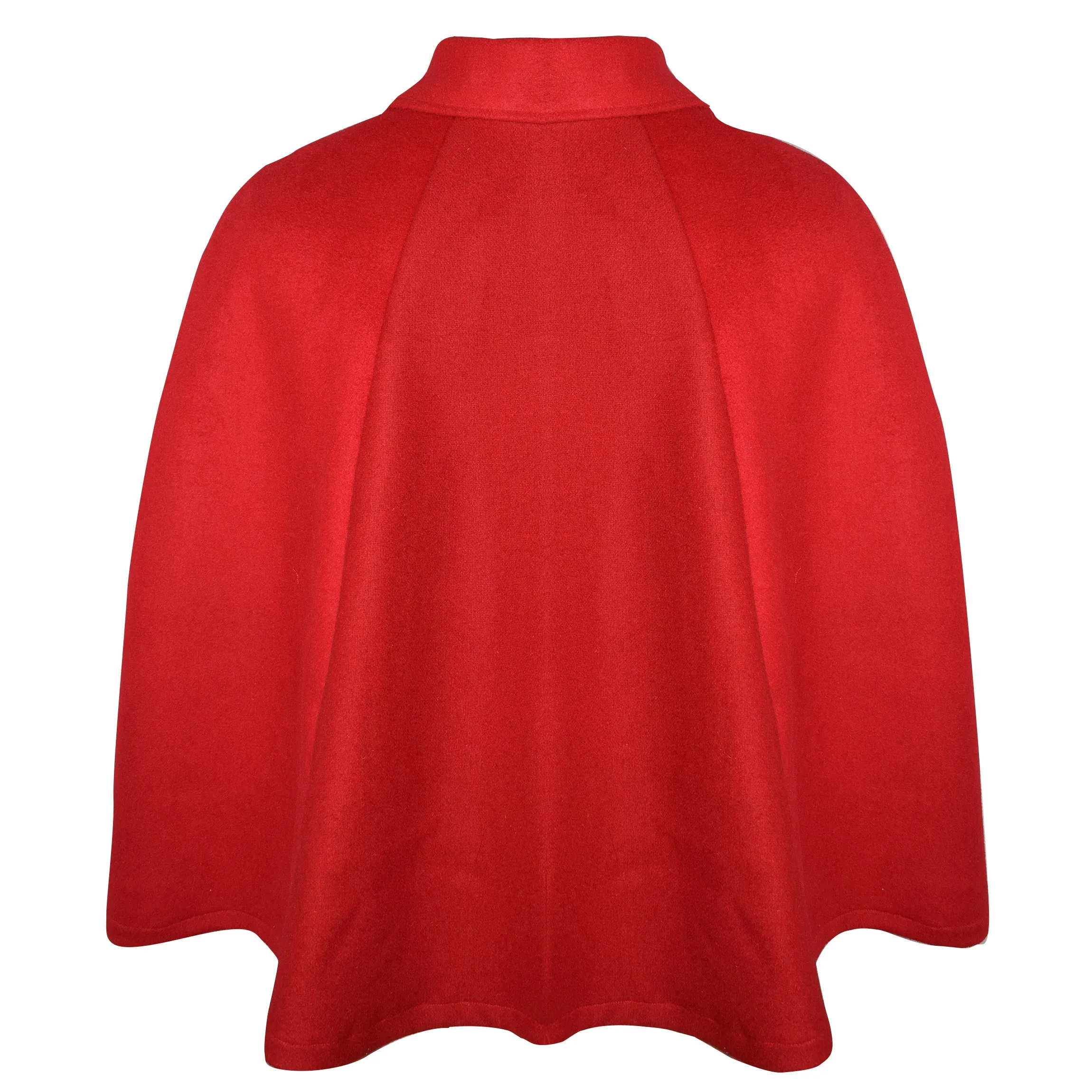 Gorgeous Red Soft Wool Blend Cape with 3 buttons