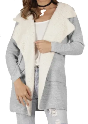 Grey knit cardi jacket