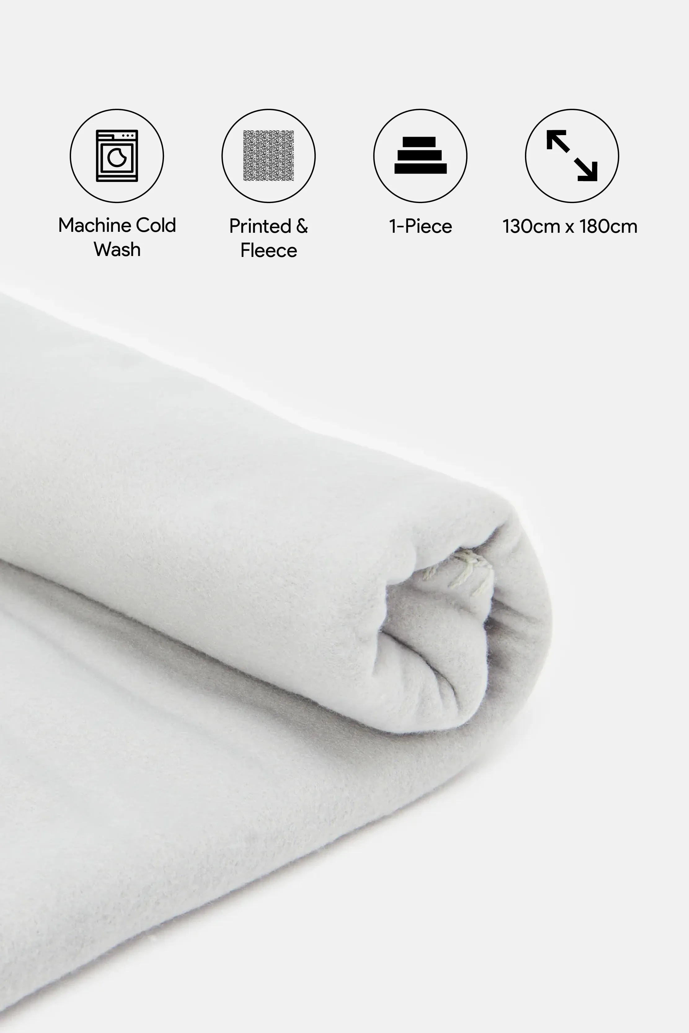 Grey Plain Soft Fleece Blanket
