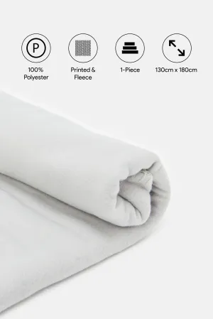 Grey Plain Soft Fleece Blanket