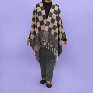 Grey Winter Cape Shawl PN4733