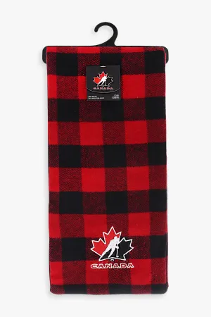 Hockey Canada Adult Fleece Buffalo Plaid Scarf
