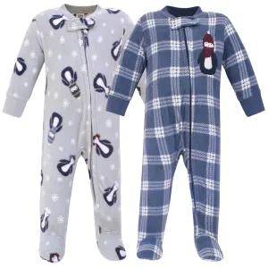 Hudson Baby Fleece Sleep and Play, Blue Penguin