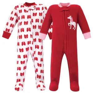 Hudson Baby Fleece Sleep and Play, Christmas Unicorn