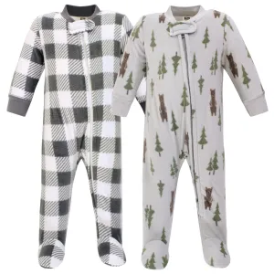 Hudson Baby Fleece Sleep and Play, Forest Bear