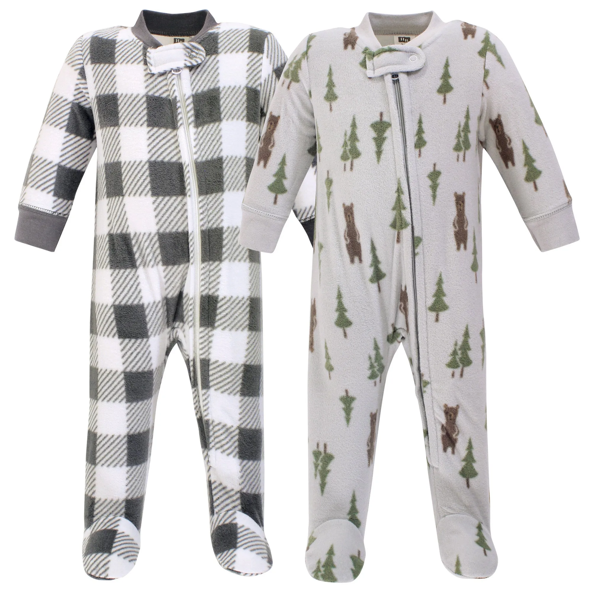 Hudson Baby Fleece Sleep and Play, Forest Bear
