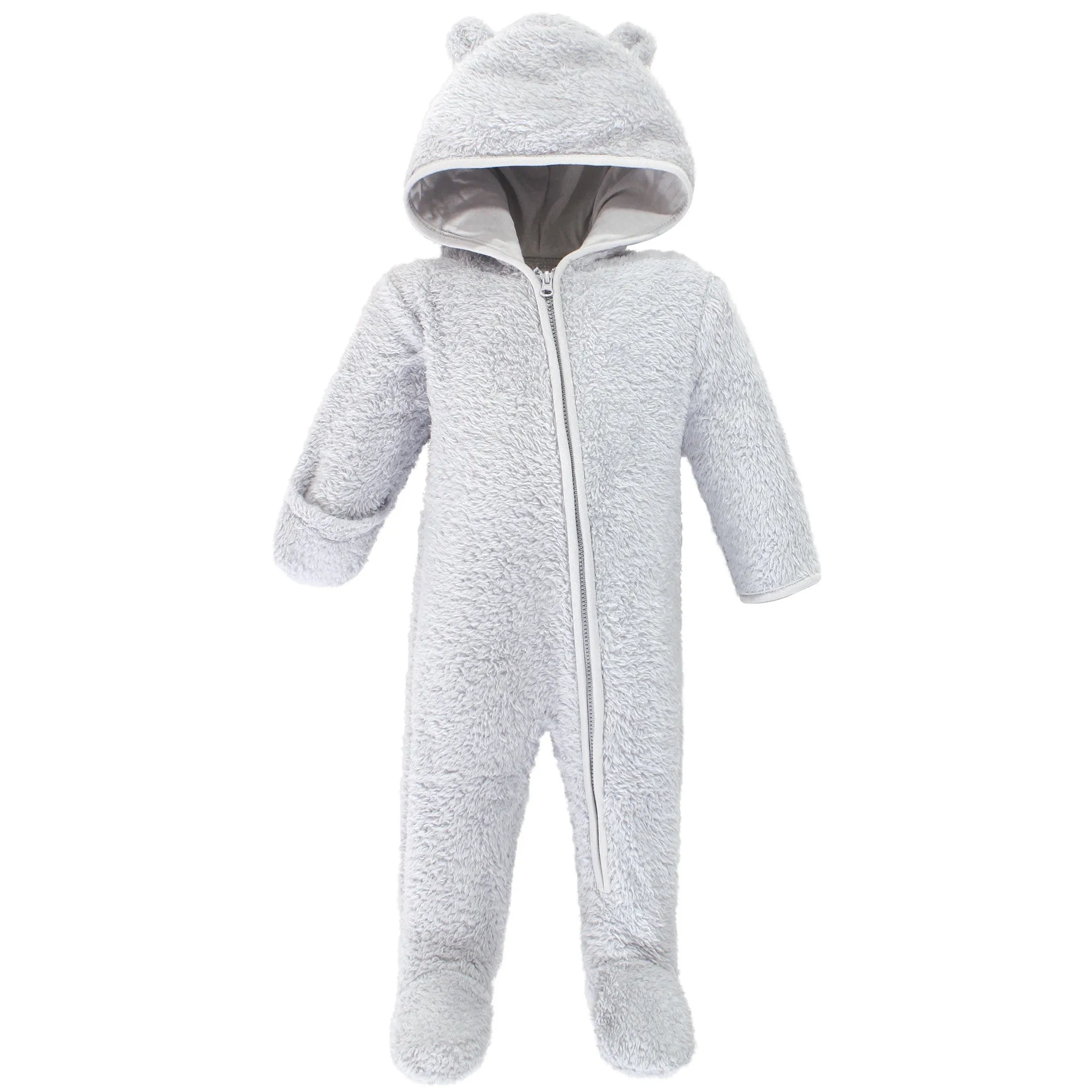 Hudson Baby Fleece Sleep and Play, Gray Bear