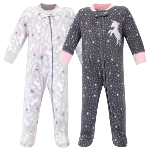 Hudson Baby Fleece Sleep and Play, Whimsical Unicorn