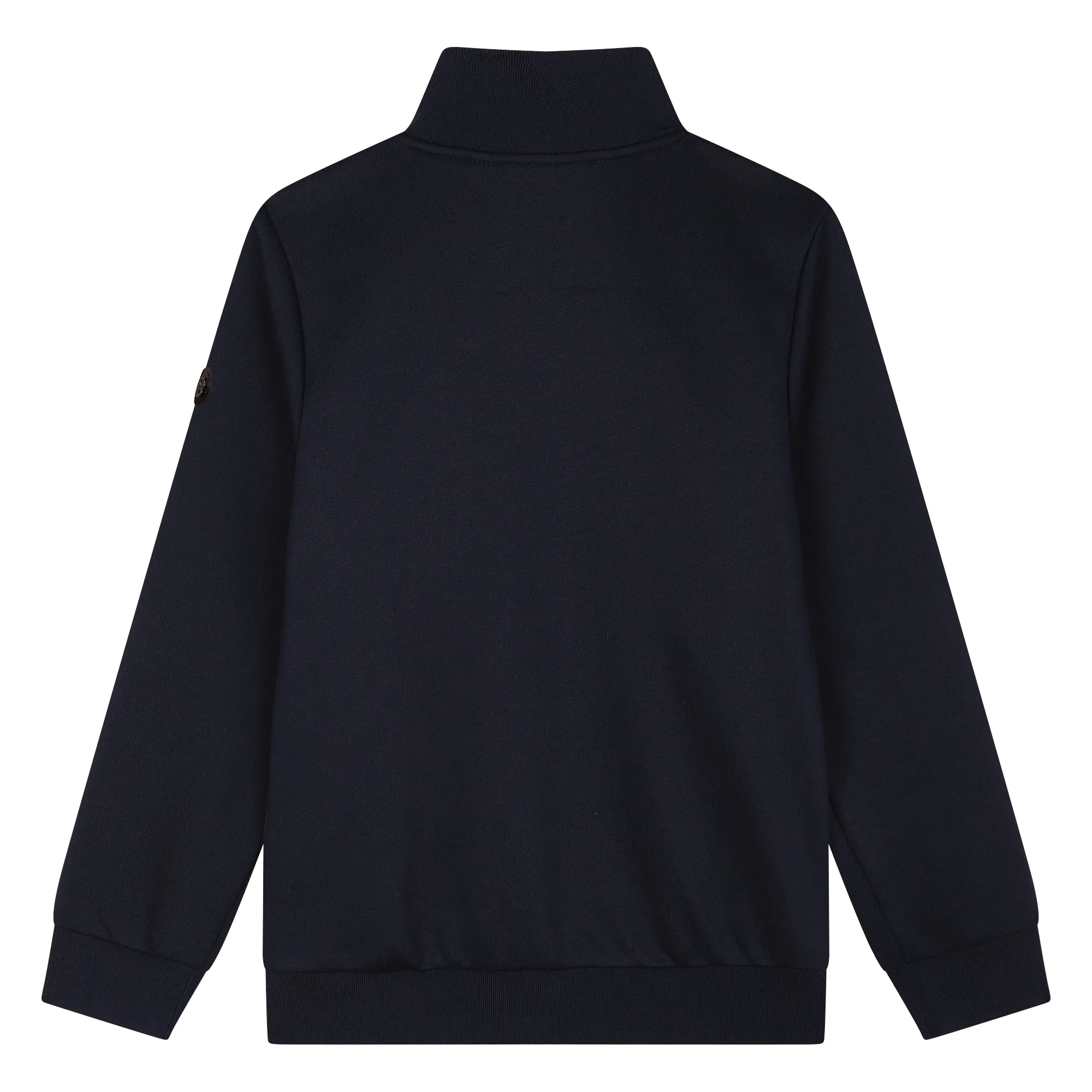 Hugo Boss Boy's Navy Bi-Material Zip-Up Cardigan