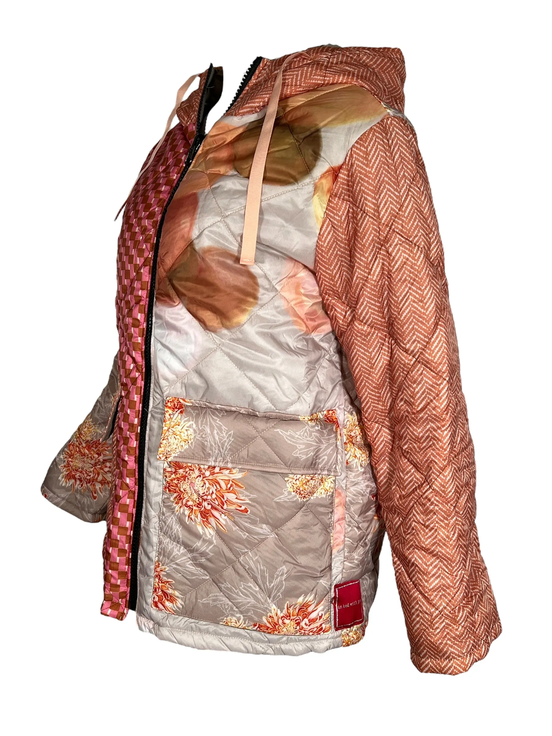 IN BED WITH YOU MULTI-PRINT REVERSIBLE COAT - PINK/GREY