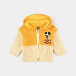 Infant Boys Fleece Knitted Jacket-Lemon