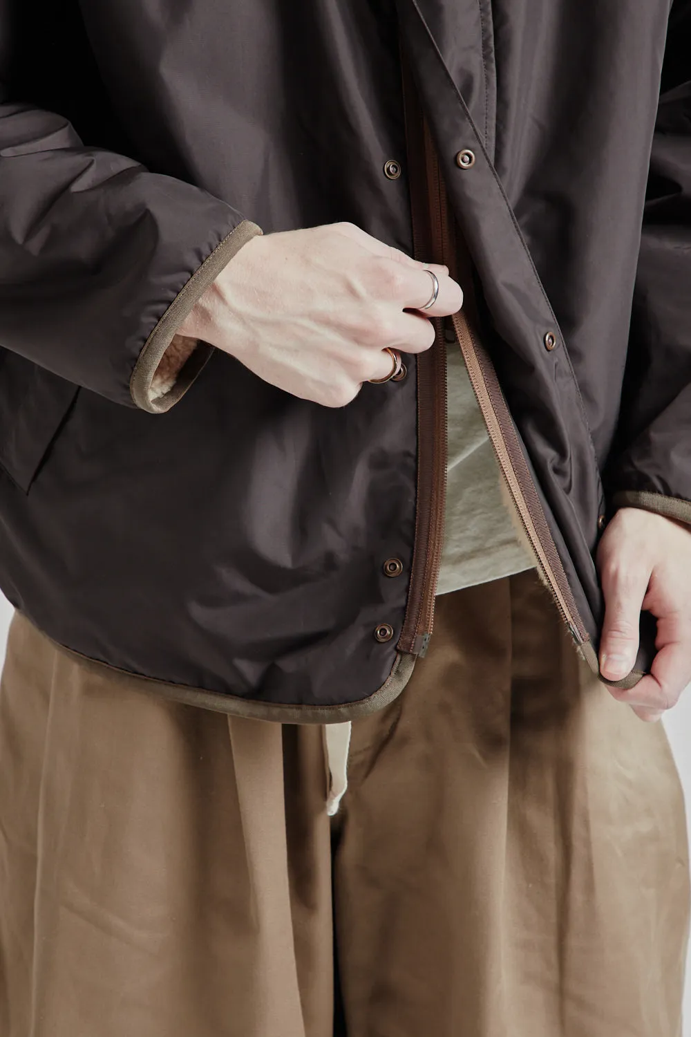 is-ness × Y(dot) BY NORDISK Reversible Fleece Jacket - Beige/Brown