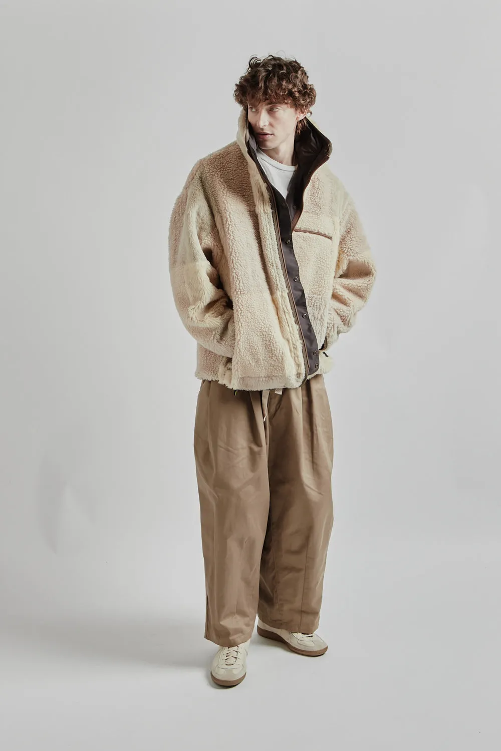 is-ness × Y(dot) BY NORDISK Reversible Fleece Jacket - Beige/Brown