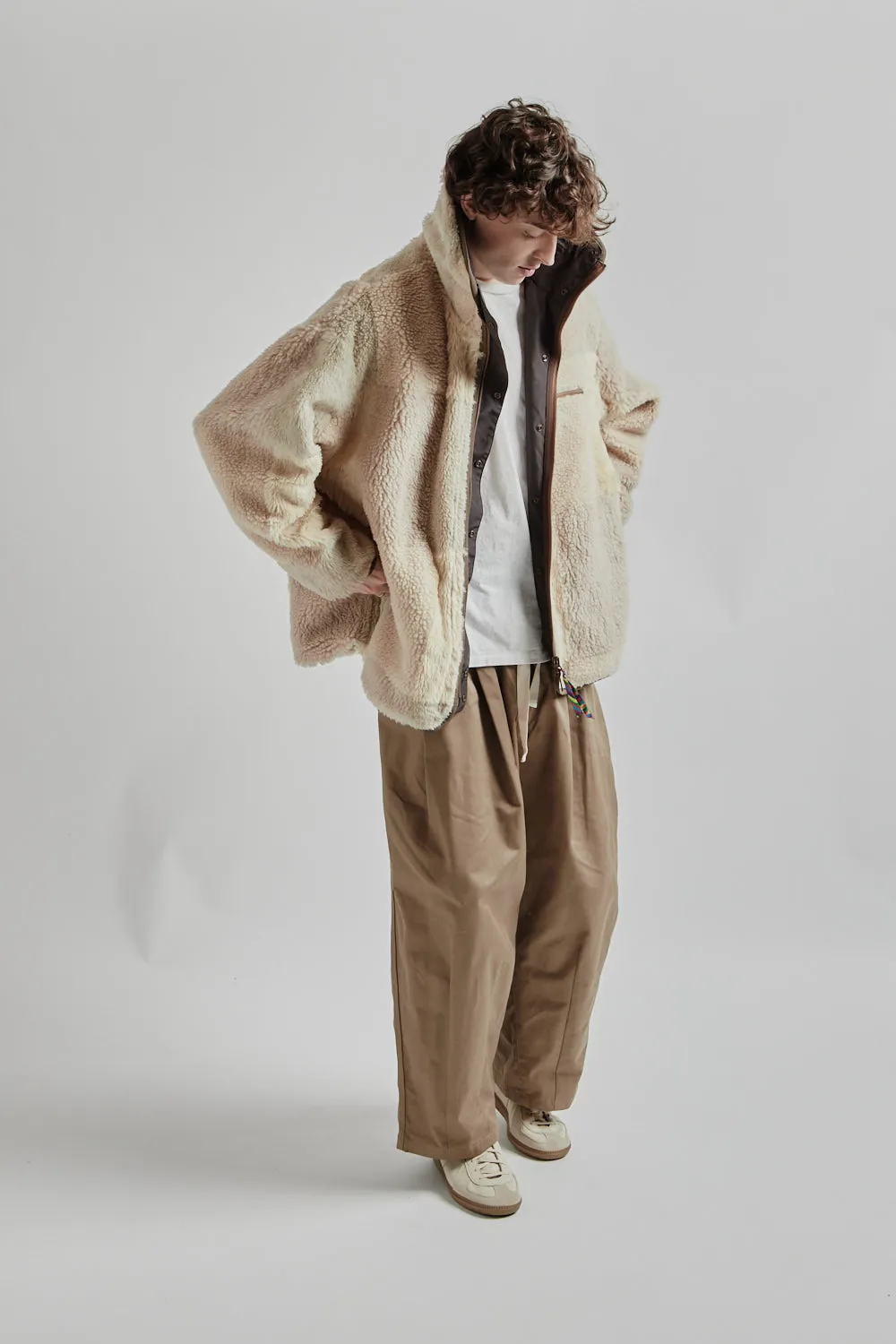 is-ness × Y(dot) BY NORDISK Reversible Fleece Jacket - Beige/Brown
