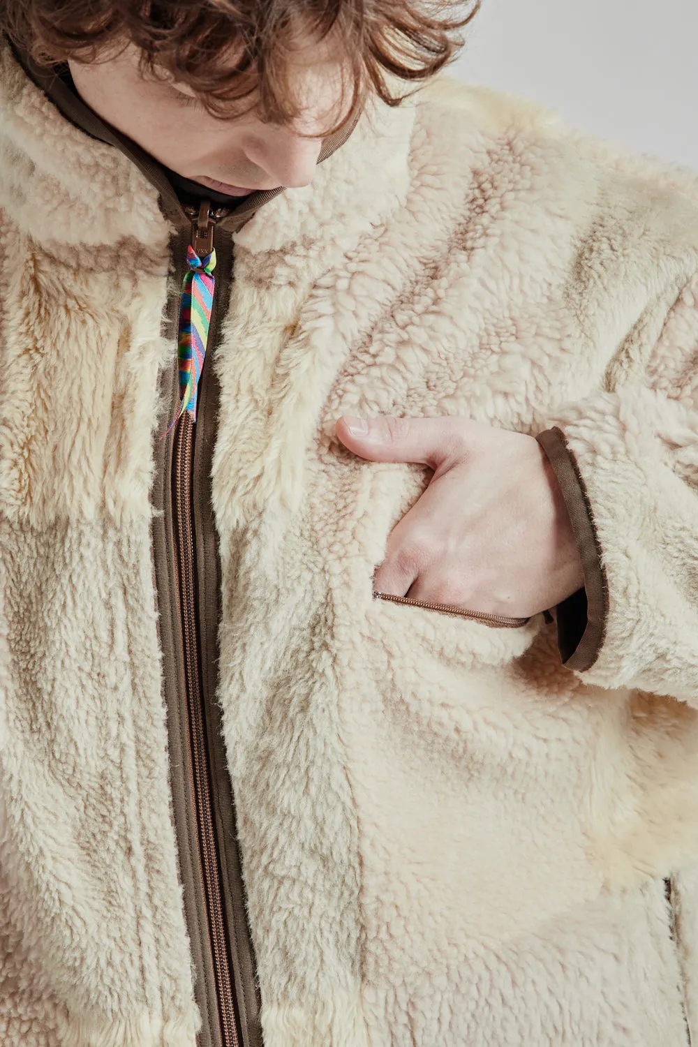 is-ness × Y(dot) BY NORDISK Reversible Fleece Jacket - Beige/Brown