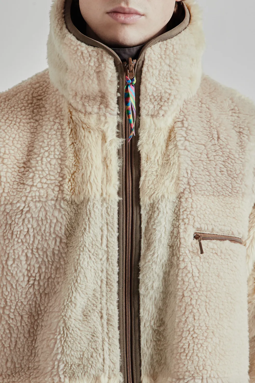 is-ness × Y(dot) BY NORDISK Reversible Fleece Jacket - Beige/Brown