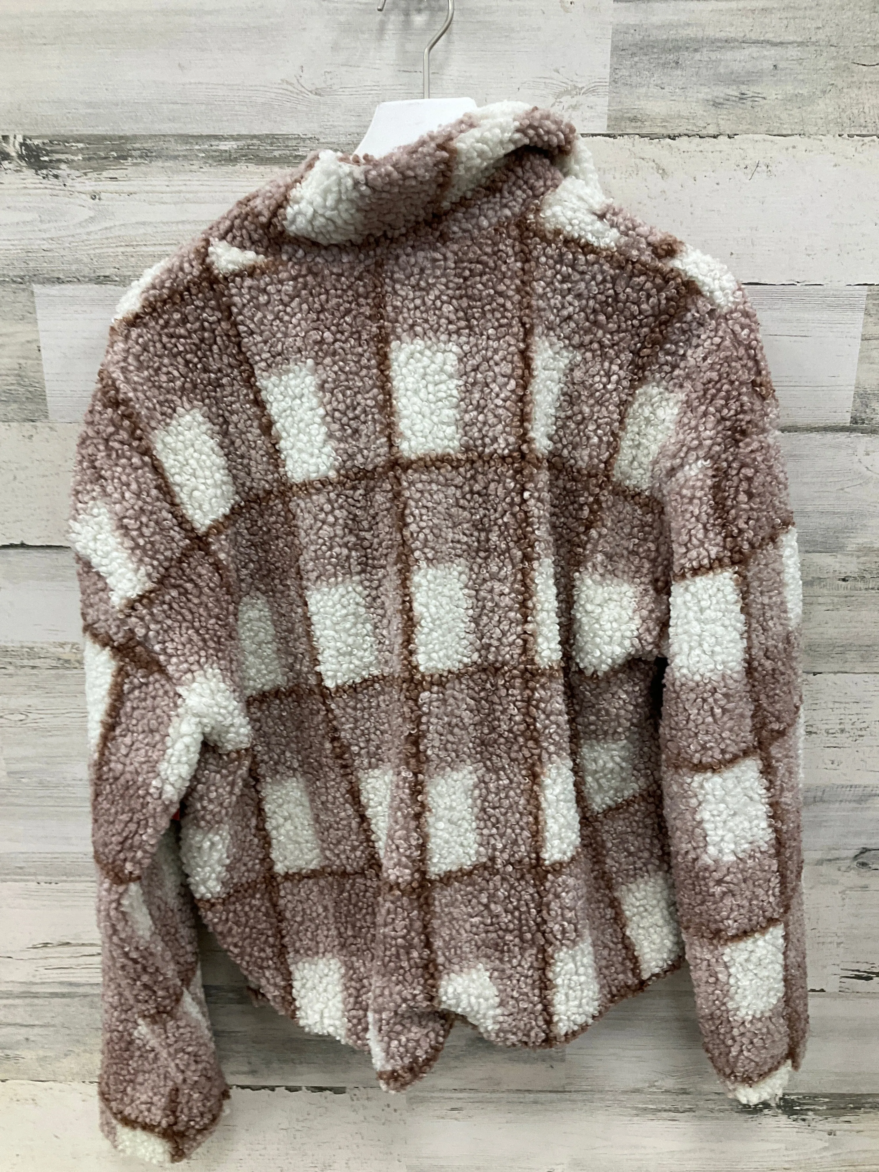 Jacket Fleece By Clothes Mentor In Pink & White, Size: L