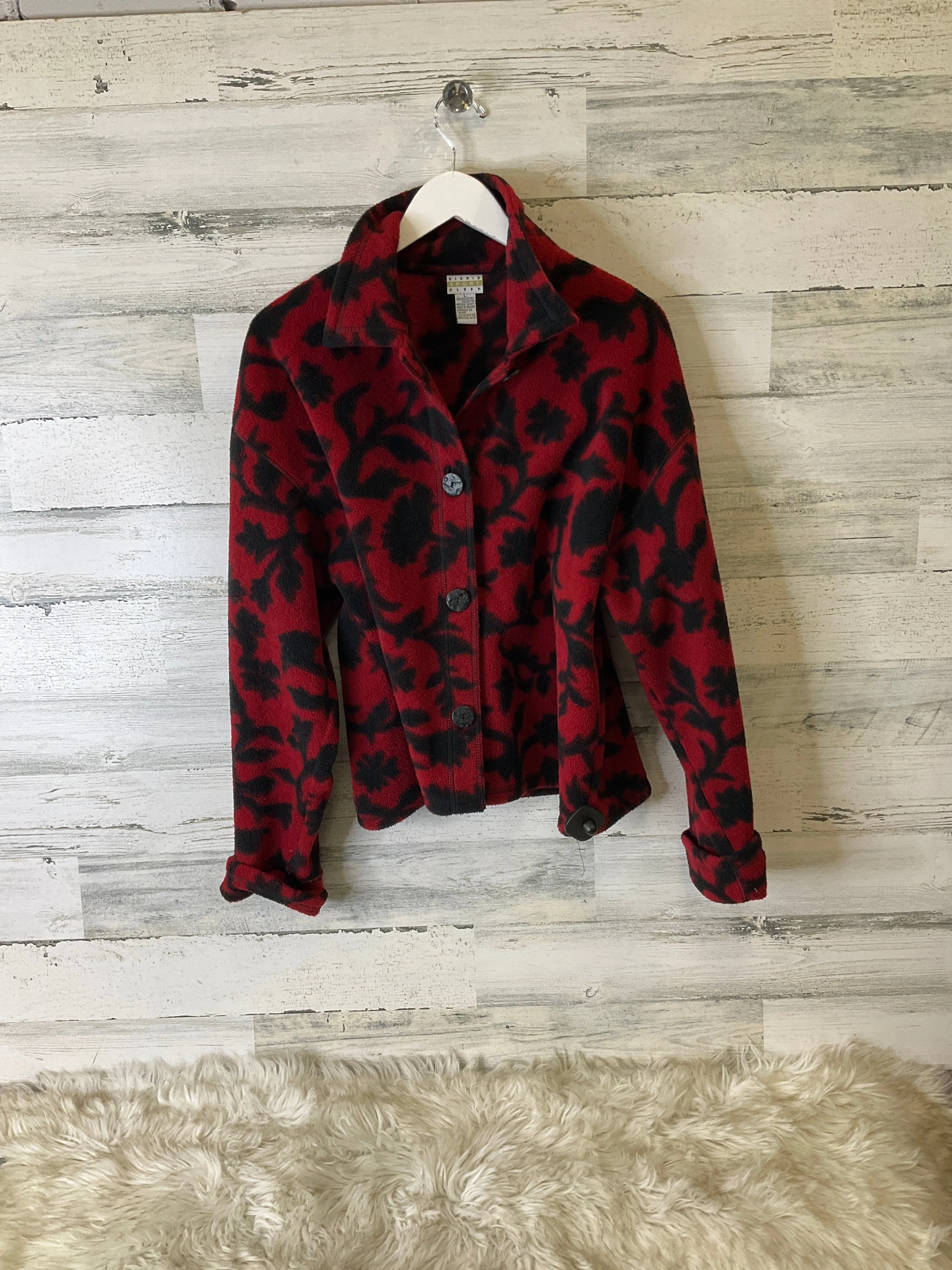 Jacket Fleece By Clothes Mentor In Red, Size: L