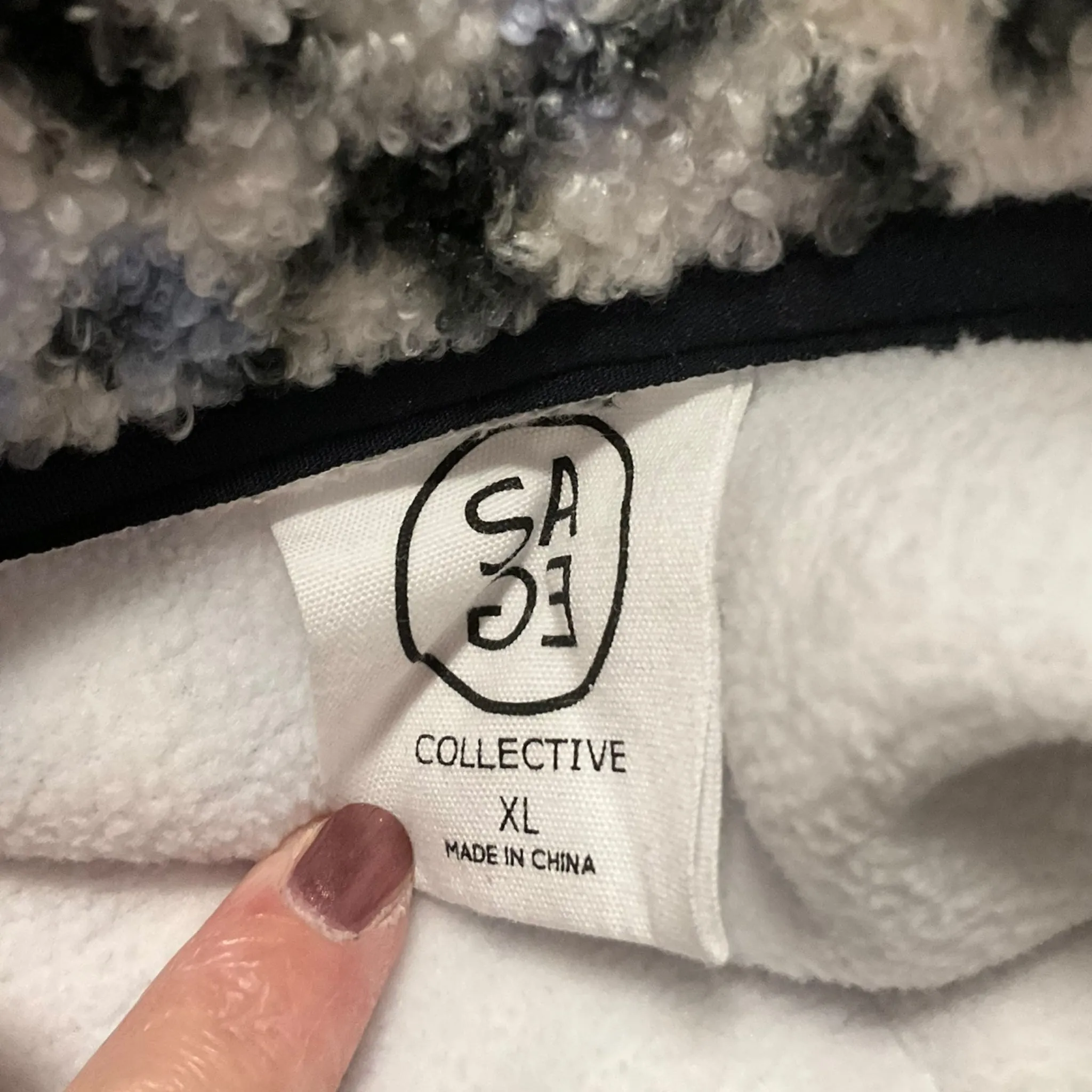 Jacket Fleece By Sage In Blue & White, Size: Xl