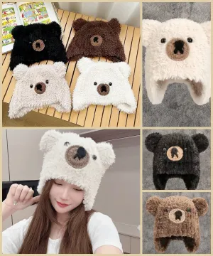 JCH903302 Plush Terry Fleece Hat with Ear-Covering Flaps