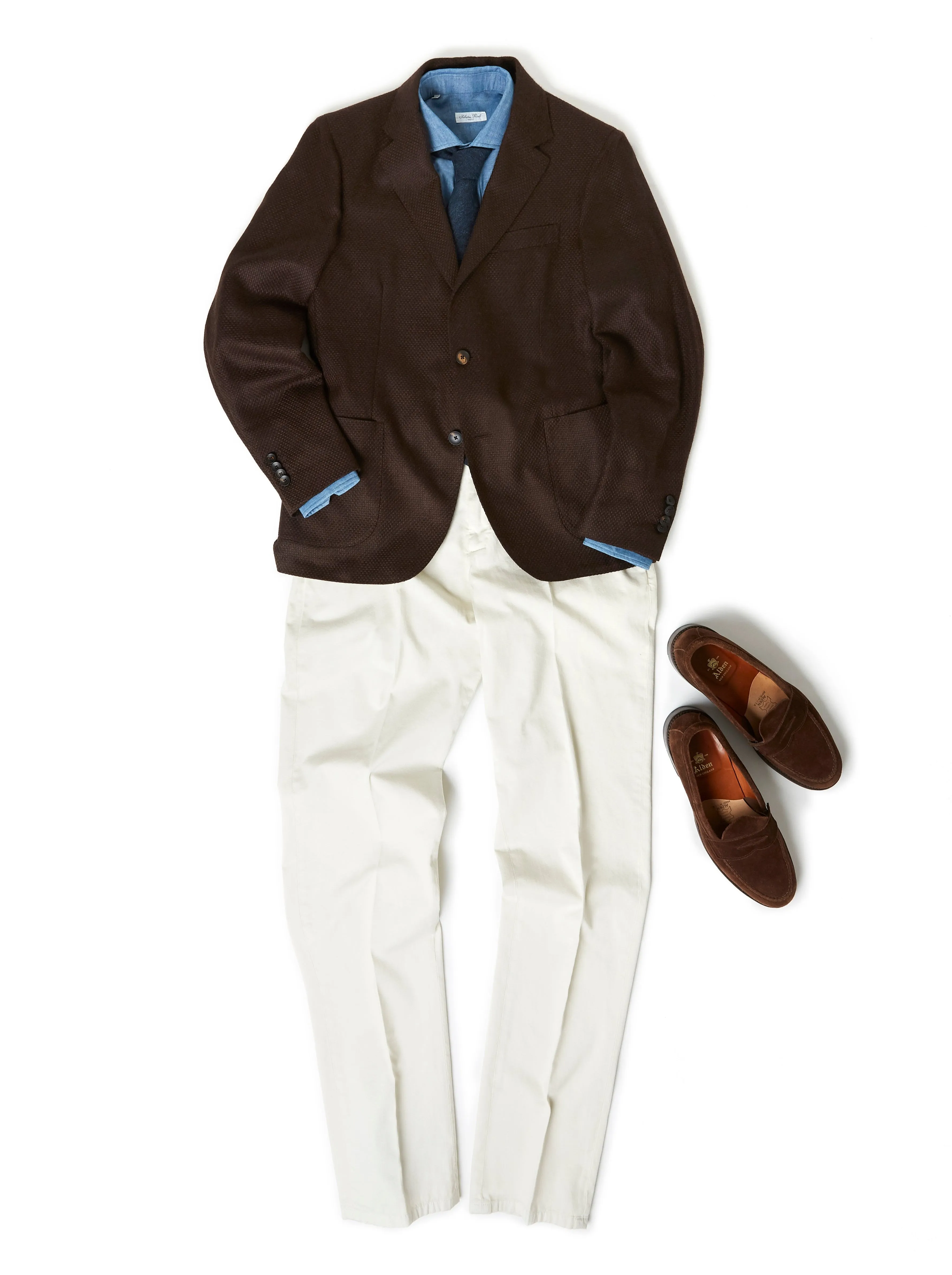 Lardini Cashmere Silk Basket Weave Jacket: Brown