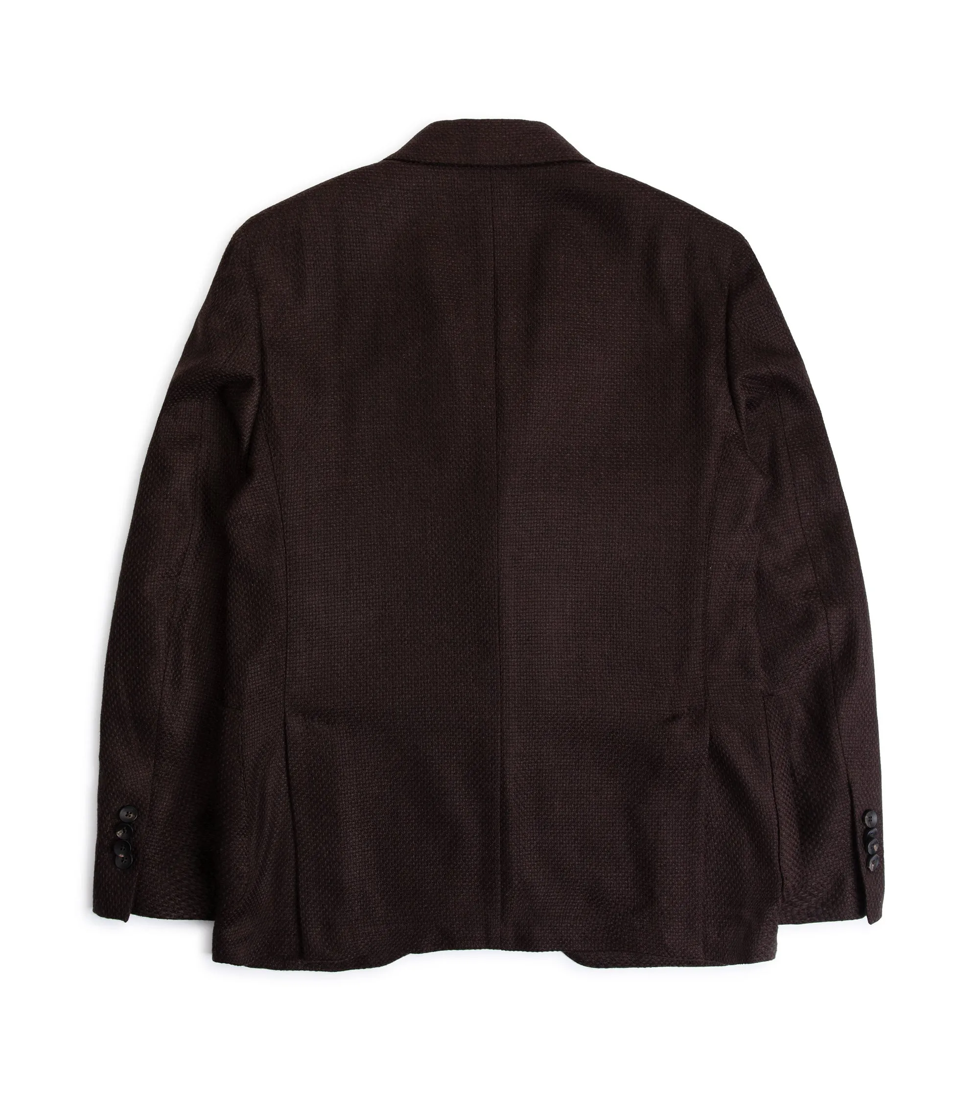 Lardini Cashmere Silk Basket Weave Jacket: Brown