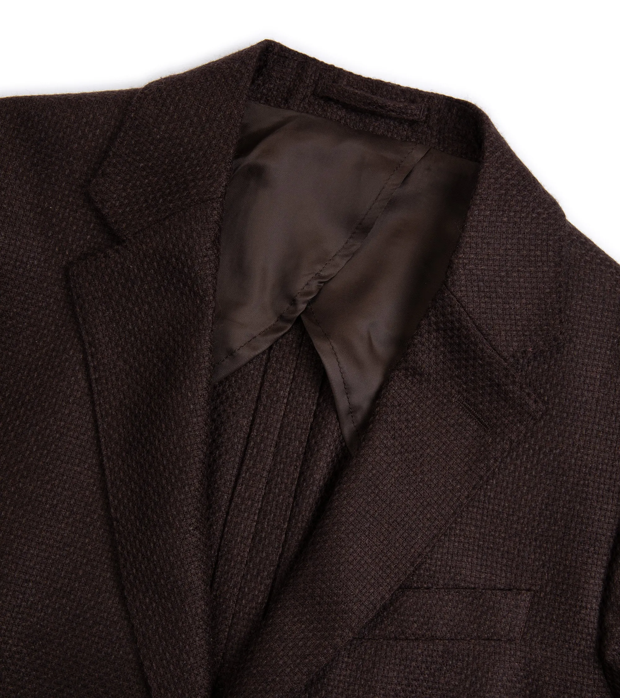 Lardini Cashmere Silk Basket Weave Jacket: Brown