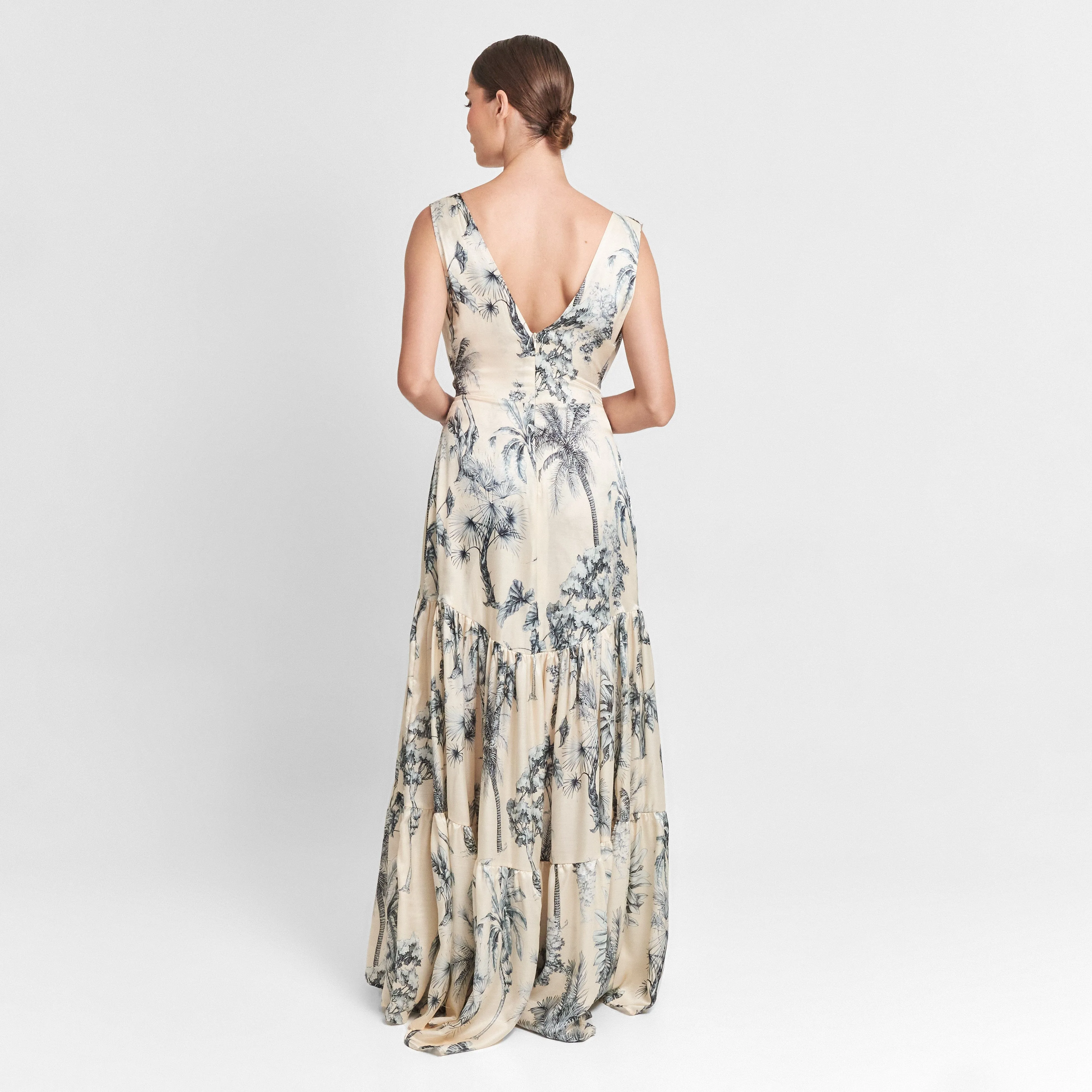 MAXI DRESS SILK VISCOSE GRASSE BLEUE 271