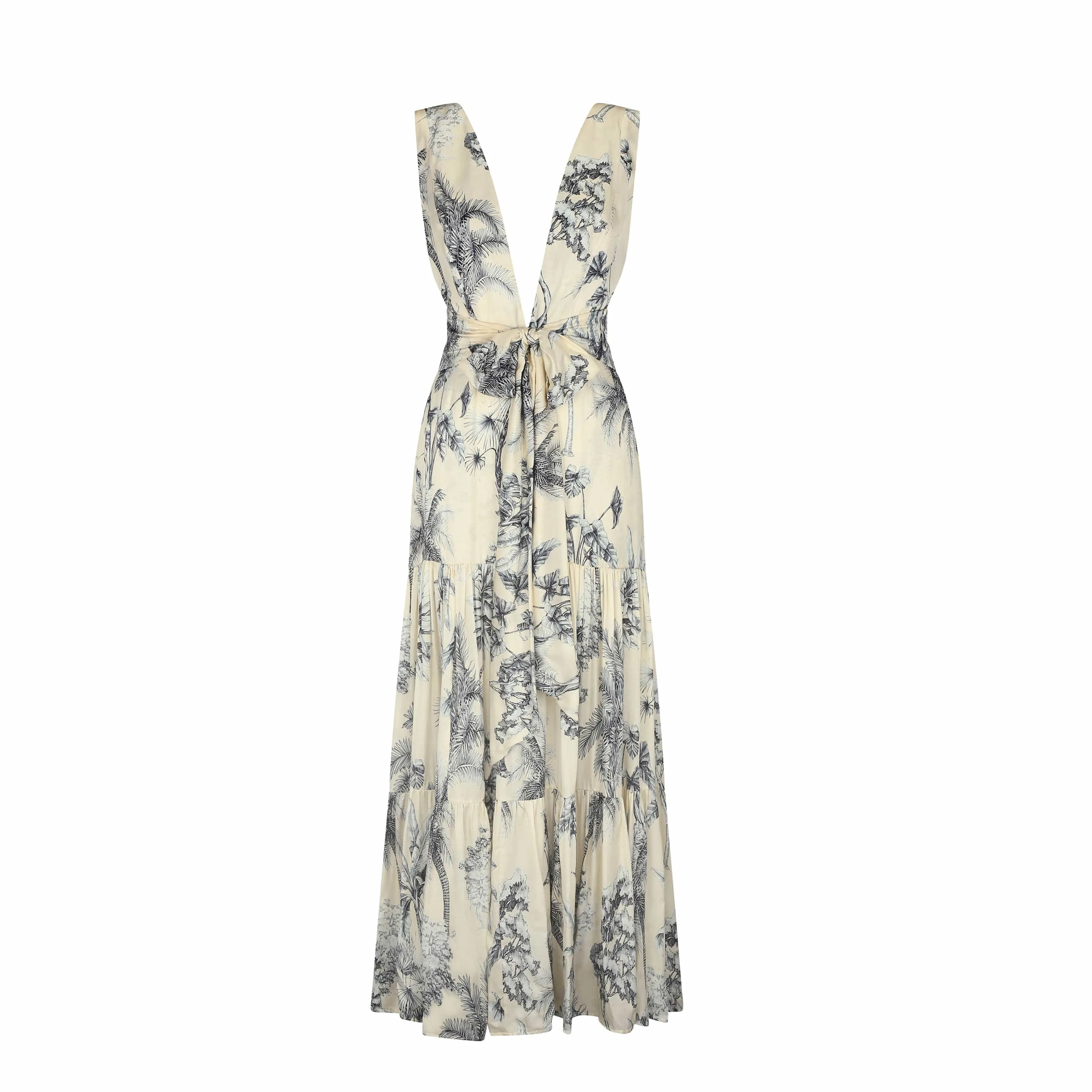 MAXI DRESS SILK VISCOSE GRASSE BLEUE 271