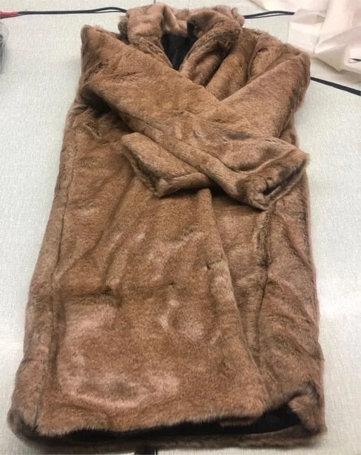 Men Fur Coat Winter Faux Fur Outwear On One Sides Coat Mens Punk Parka Jackets