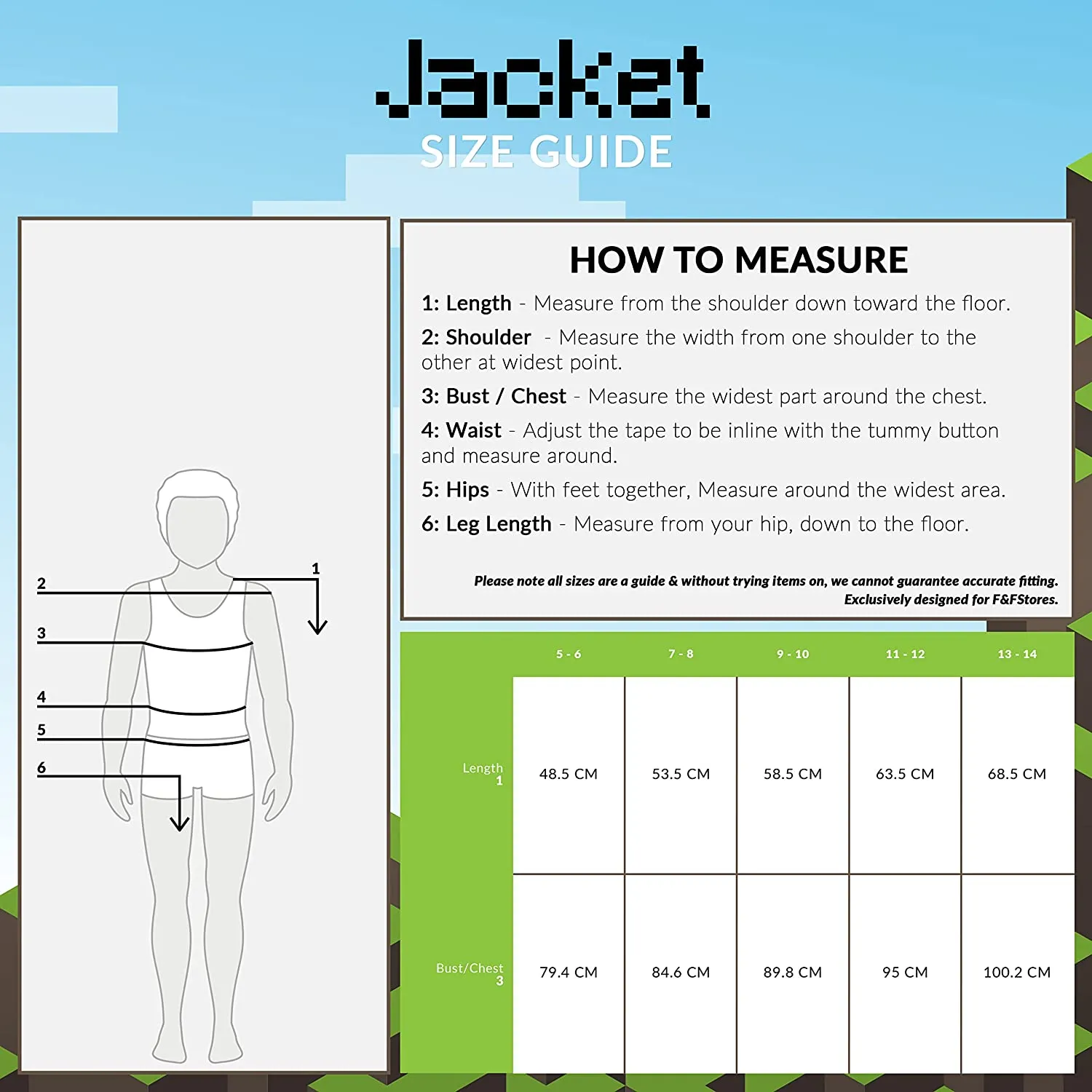 Minecraft Rain Waterproof Jacket with Warm Lining and Hood for Gamers Boys Girls