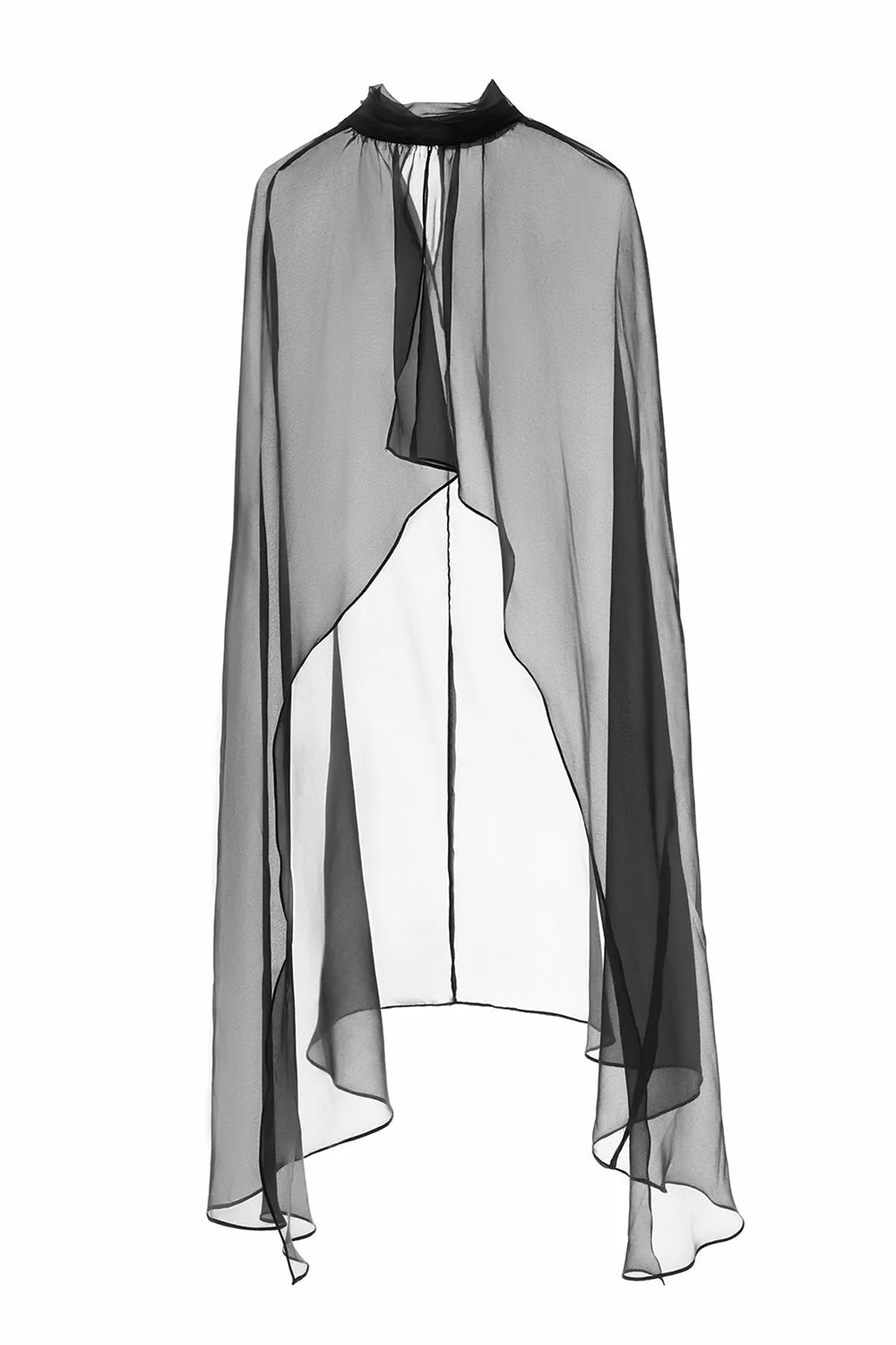 Missty Asymmetric See-Through Chiffon Cape